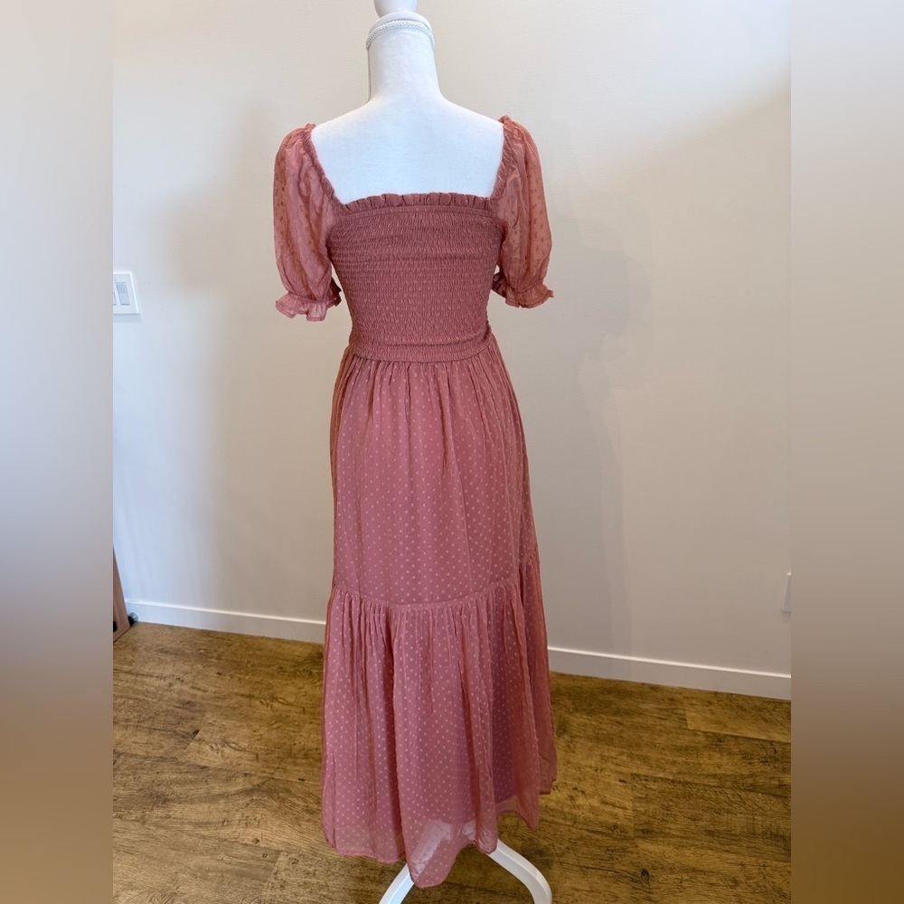 Patrons of Peace Milkmaid Smocked Tiered Maxi Dress Romantic Cottagecore Size XS - Picture 3 of 10
